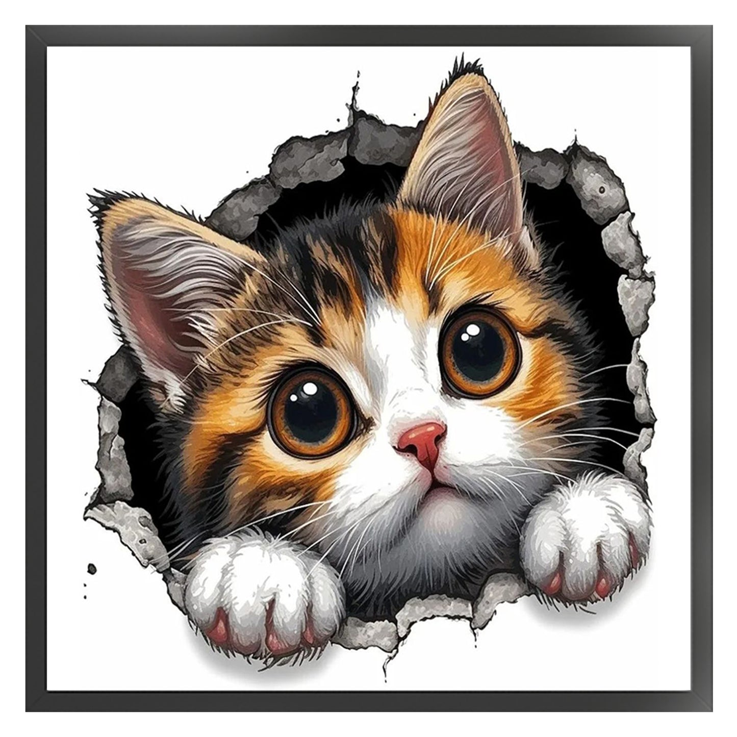 Calico Cat - Full 11CT Stamped Cross Stitch 40x40CM - Yishu