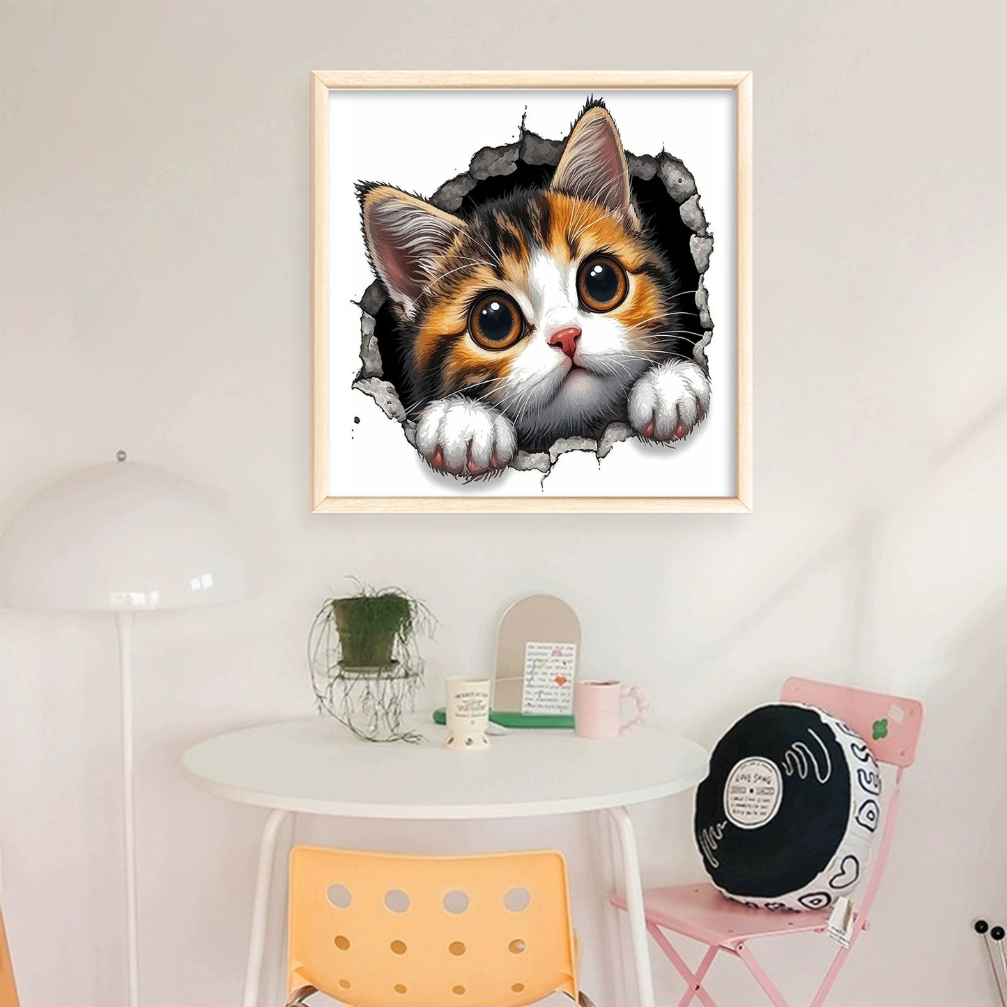 Calico Cat - Full 11CT Stamped Cross Stitch 40x40CM - Yishu