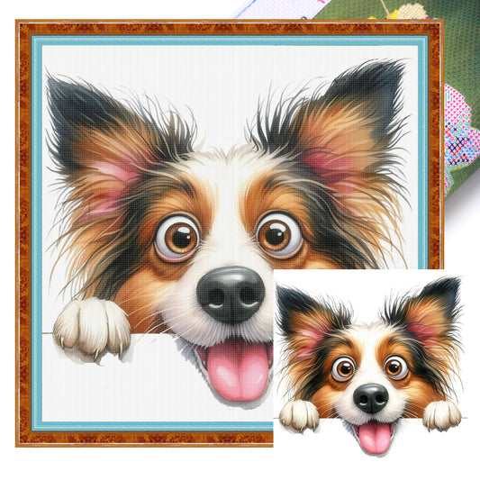 Dog - Full 11CT Stamped Cross Stitch 40x40CM - Yishu