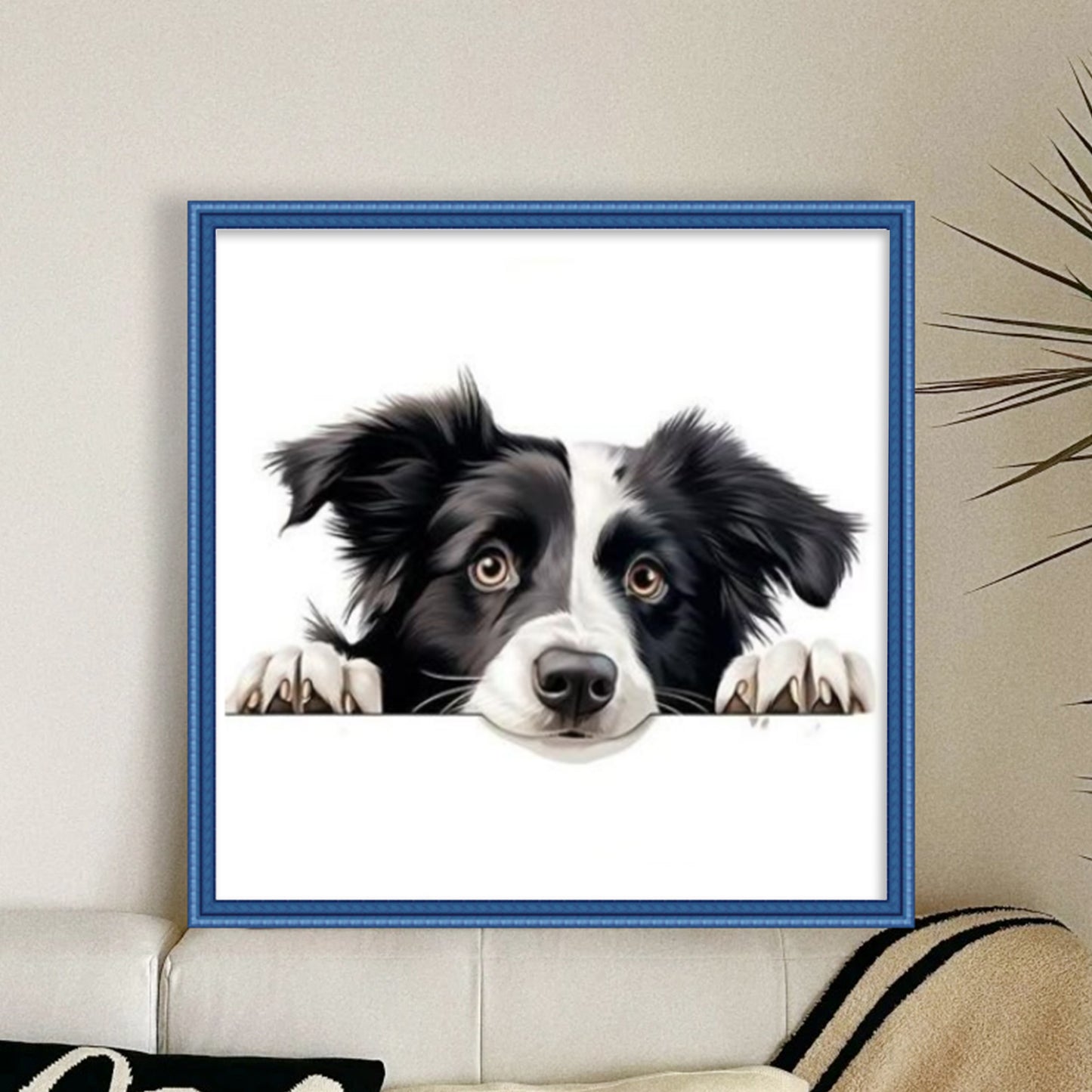 Border Collie-Dog - Full 11CT Stamped Cross Stitch 40x40CM - Yishu