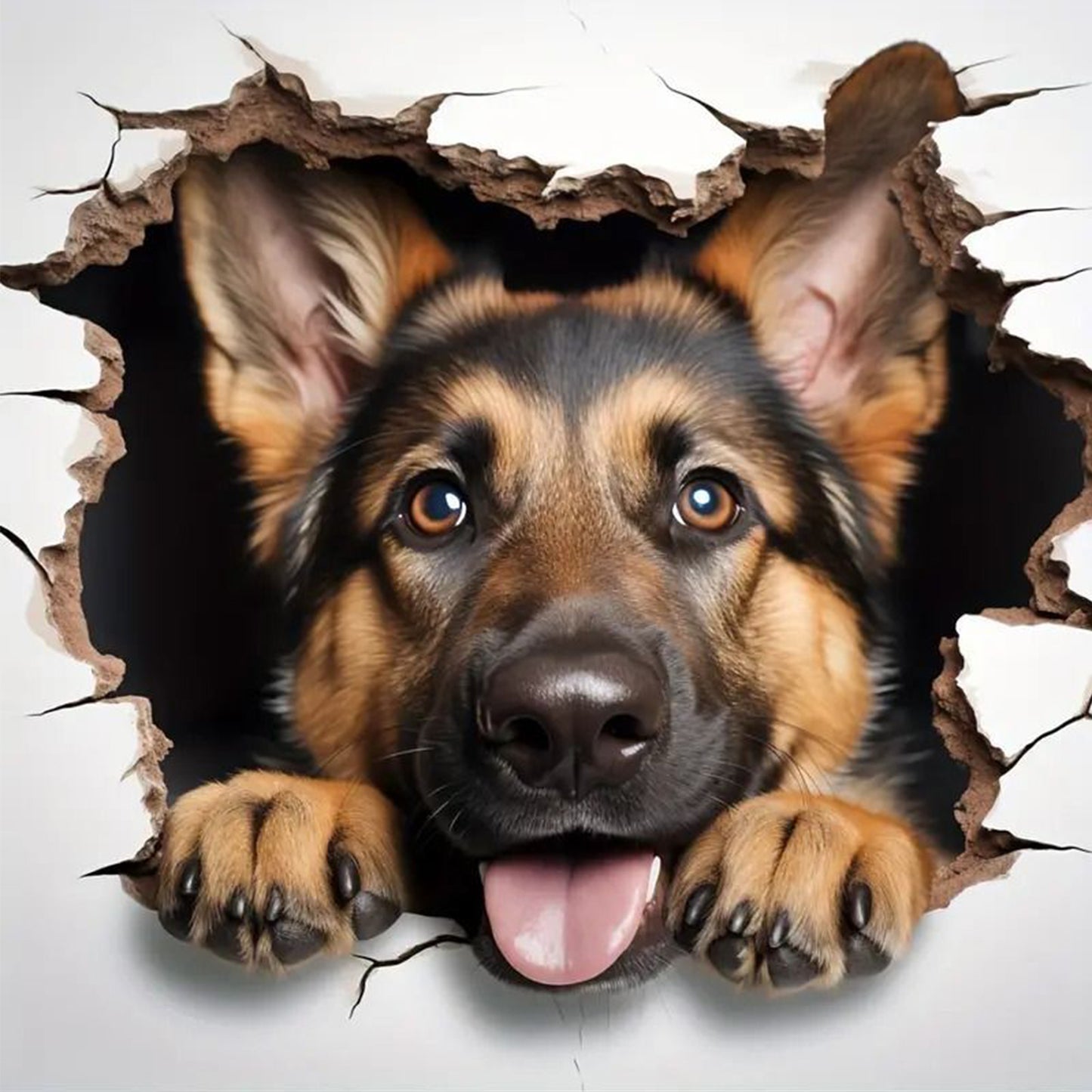 German Shepherd-Dog - Full 11CT Stamped Cross Stitch 40x40CM - Yishu