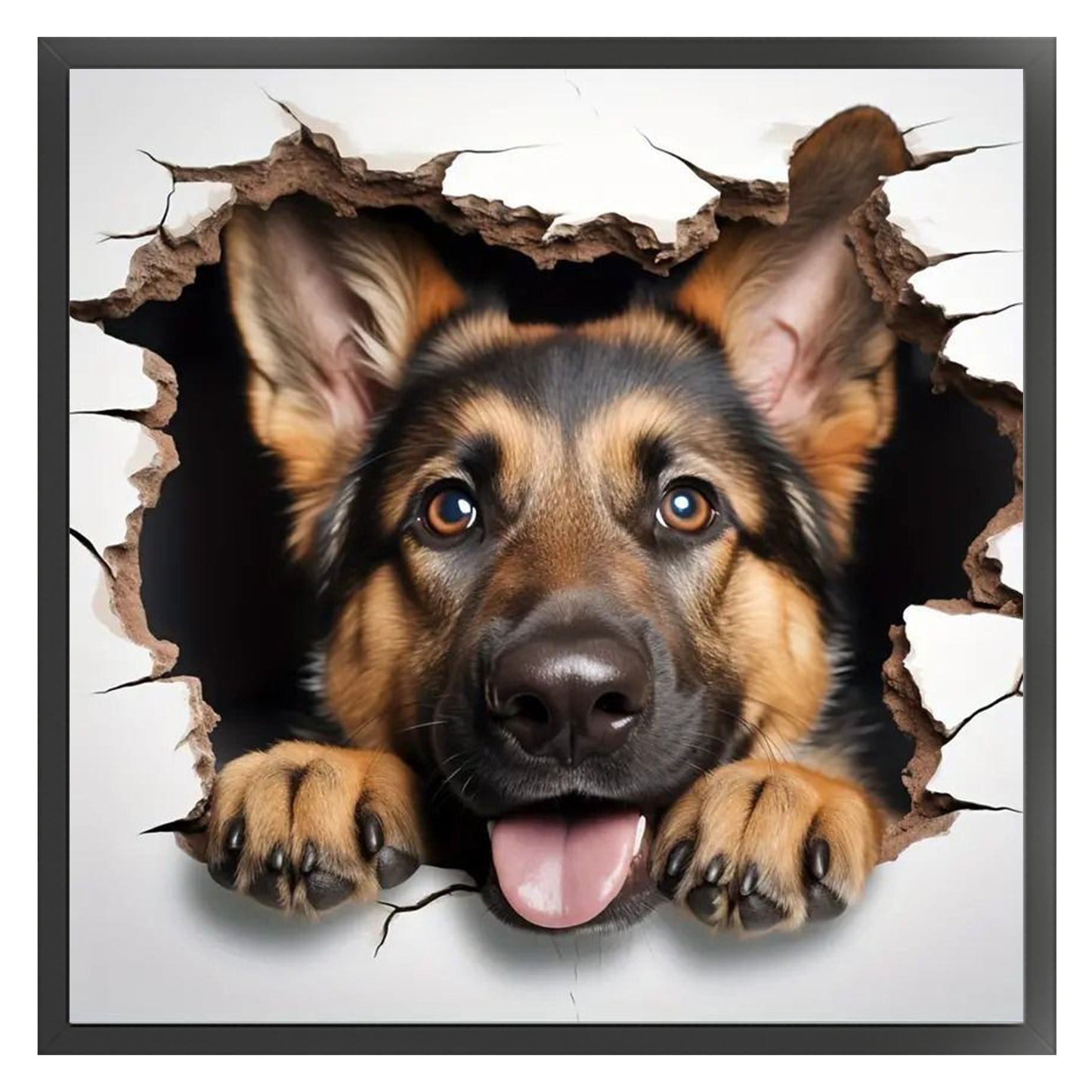 German Shepherd-Dog - Full 11CT Stamped Cross Stitch 40x40CM - Yishu
