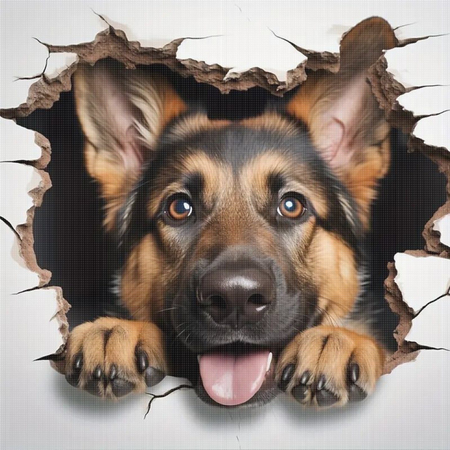 German Shepherd-Dog - Full 11CT Stamped Cross Stitch 40x40CM - Yishu