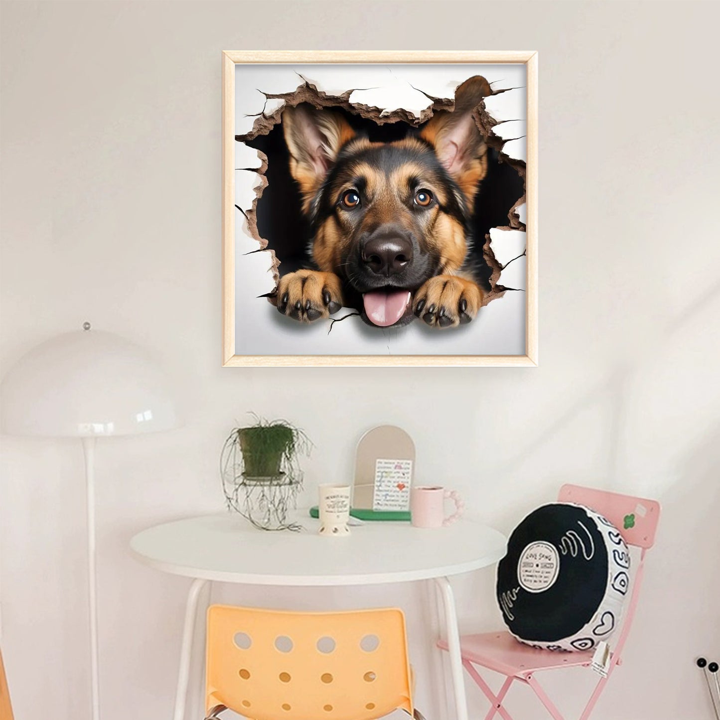 German Shepherd-Dog - Full 11CT Stamped Cross Stitch 40x40CM - Yishu