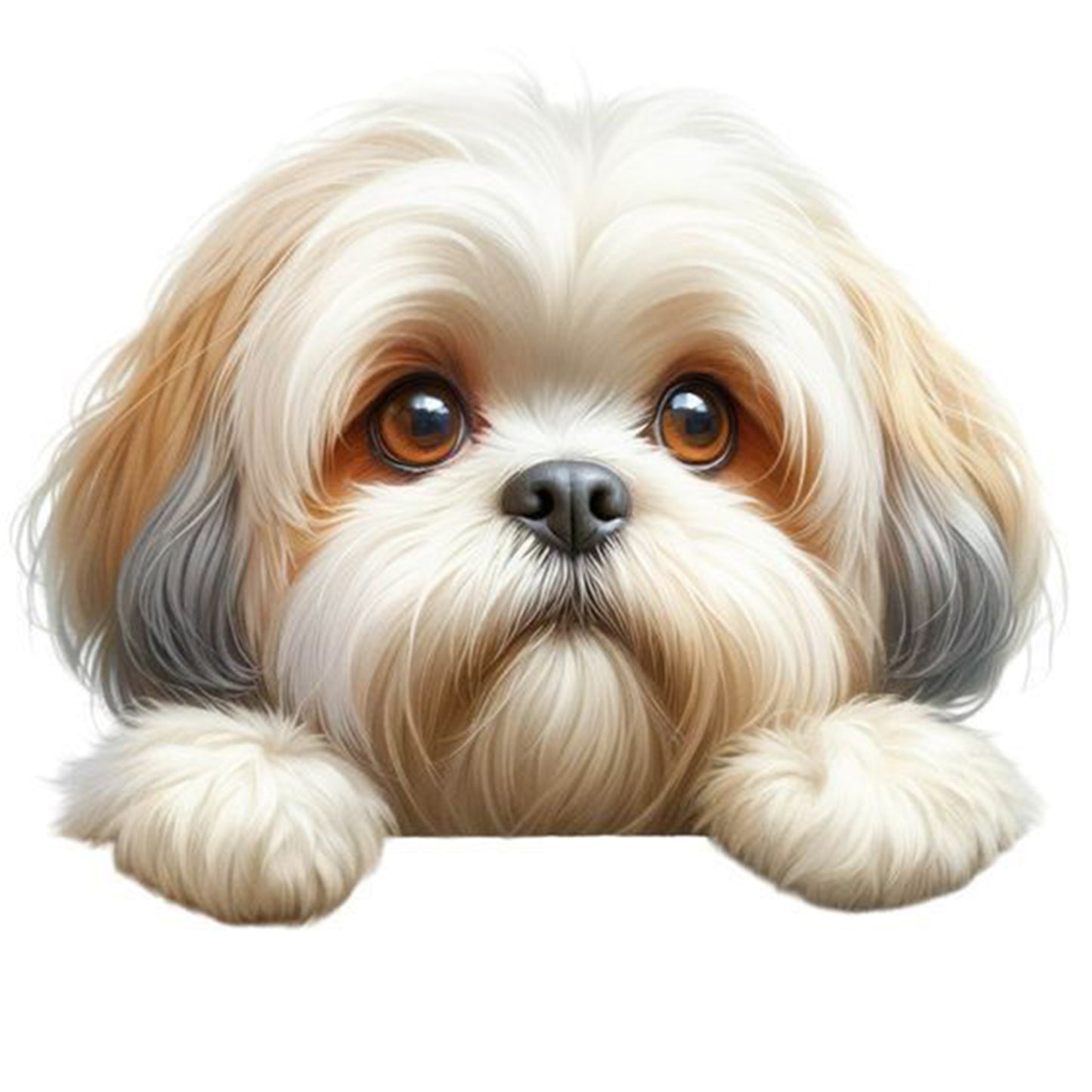 Shih Tzu-Dog - Full 11CT Stamped Cross Stitch 40x40CM - Yishu