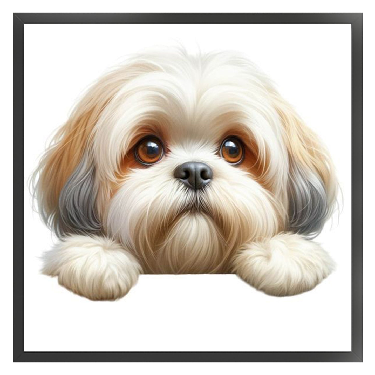 Shih Tzu-Dog - Full 11CT Stamped Cross Stitch 40x40CM - Yishu