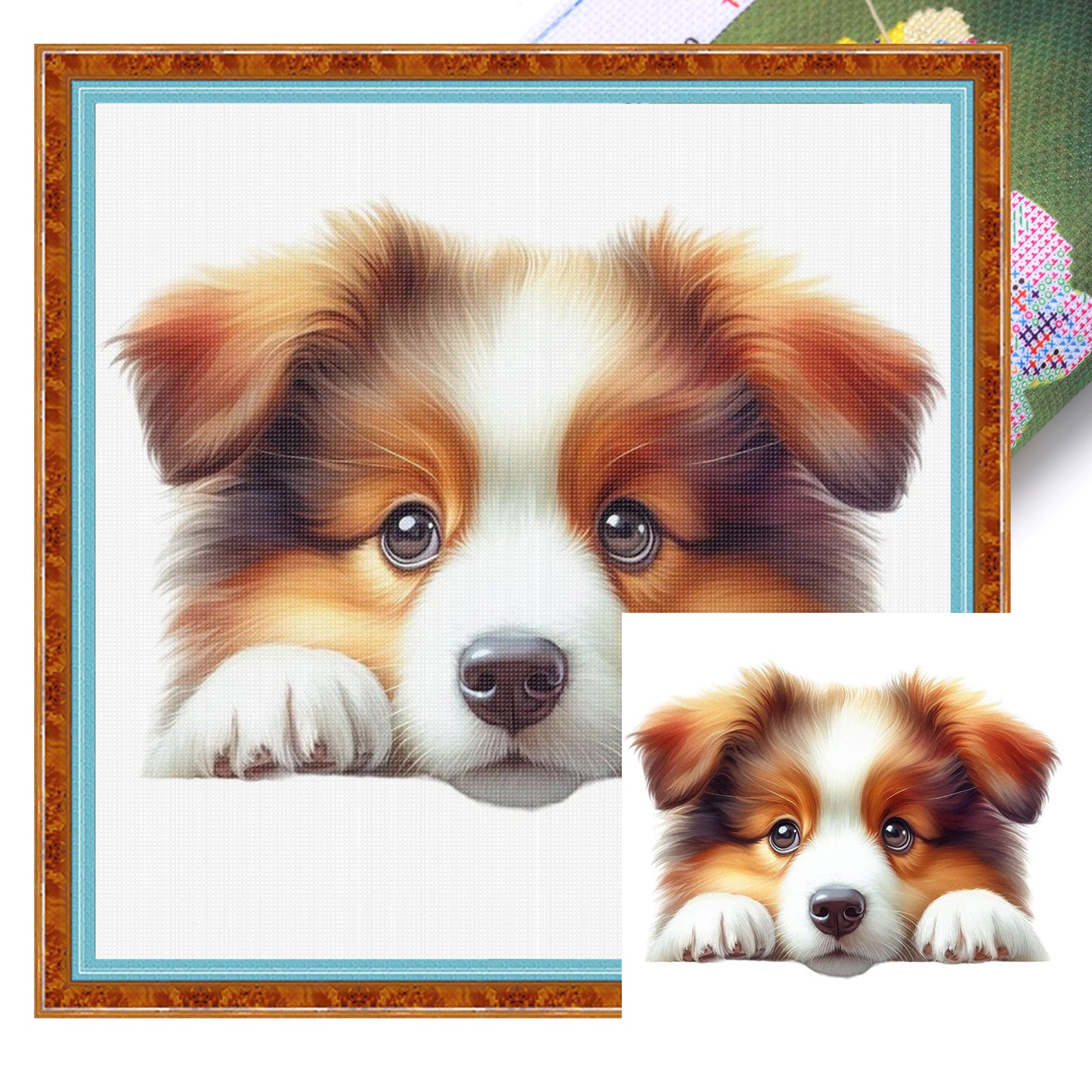 Sheepdog - Full 11CT Stamped Cross Stitch 40x40CM - Yishu