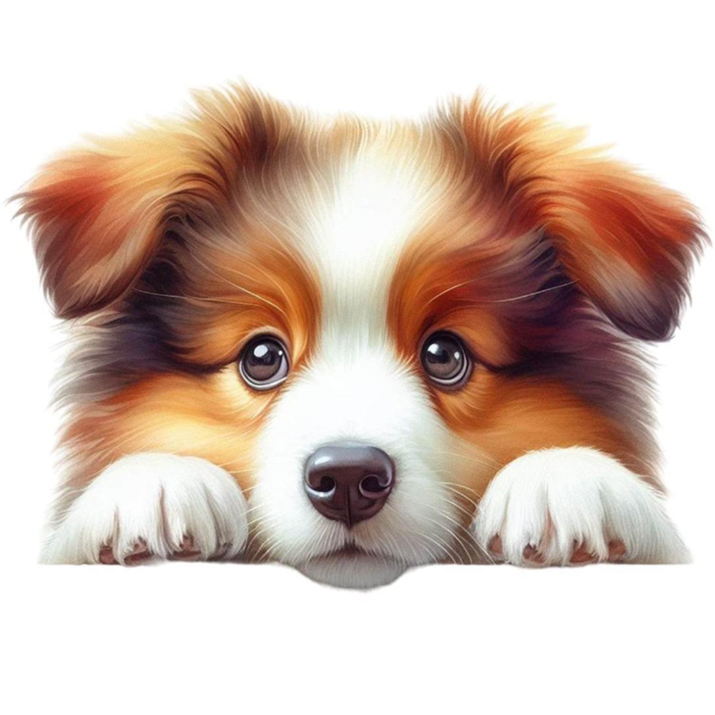 Sheepdog - Full 11CT Stamped Cross Stitch 40x40CM - Yishu
