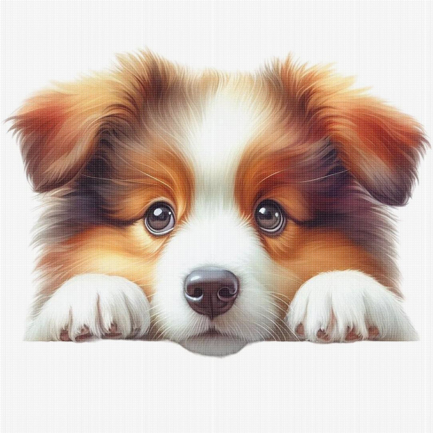 Sheepdog - Full 11CT Stamped Cross Stitch 40x40CM - Yishu
