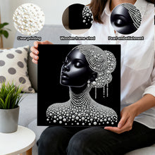 Load image into Gallery viewer, DIY Pearl Painting Kit 30x30CM Elegant Lady Framed Handmade Pearl Material Art Set Room Wall Decoration
