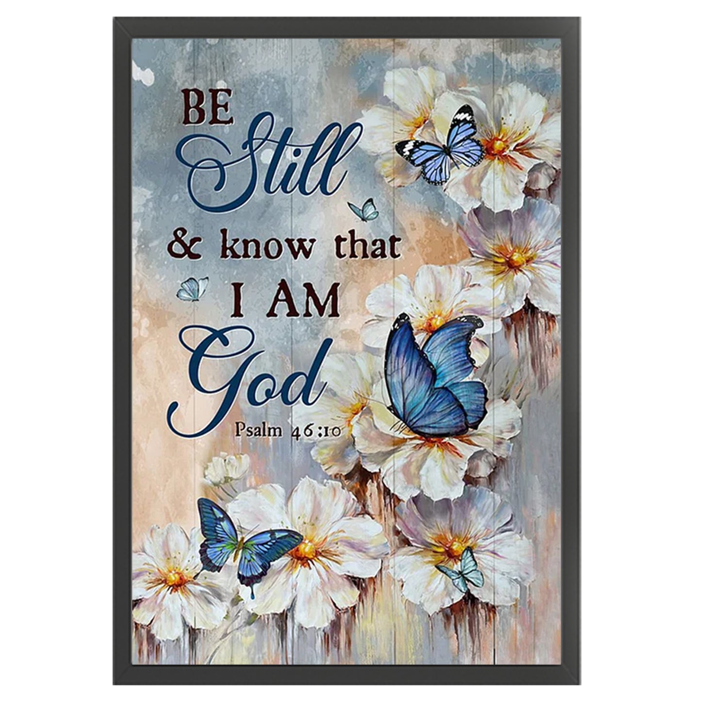 Butterfly And Flowers - Full 11CT Stamped Cross Stitch 40x60CM - Huacan