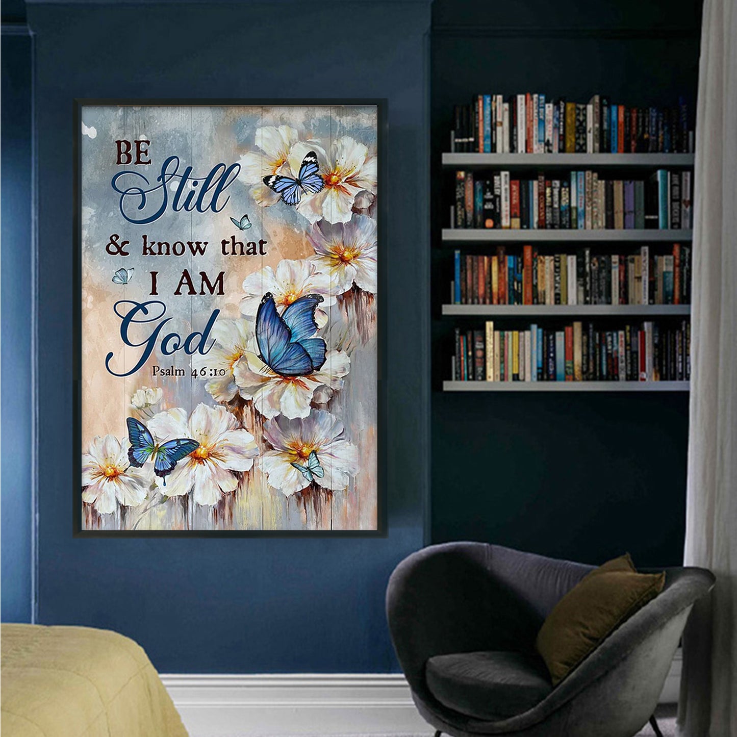 Butterfly And Flowers - Full 11CT Stamped Cross Stitch 40x60CM - Huacan