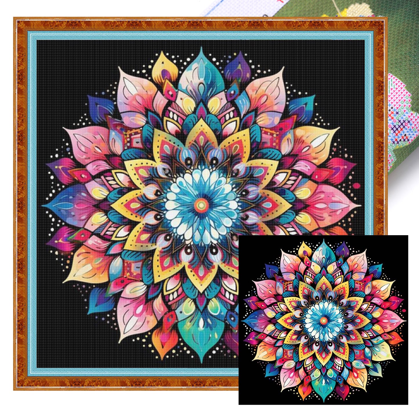 Mandala - Full 11CT Stamped Cross Stitch 40x40CM - Yishu