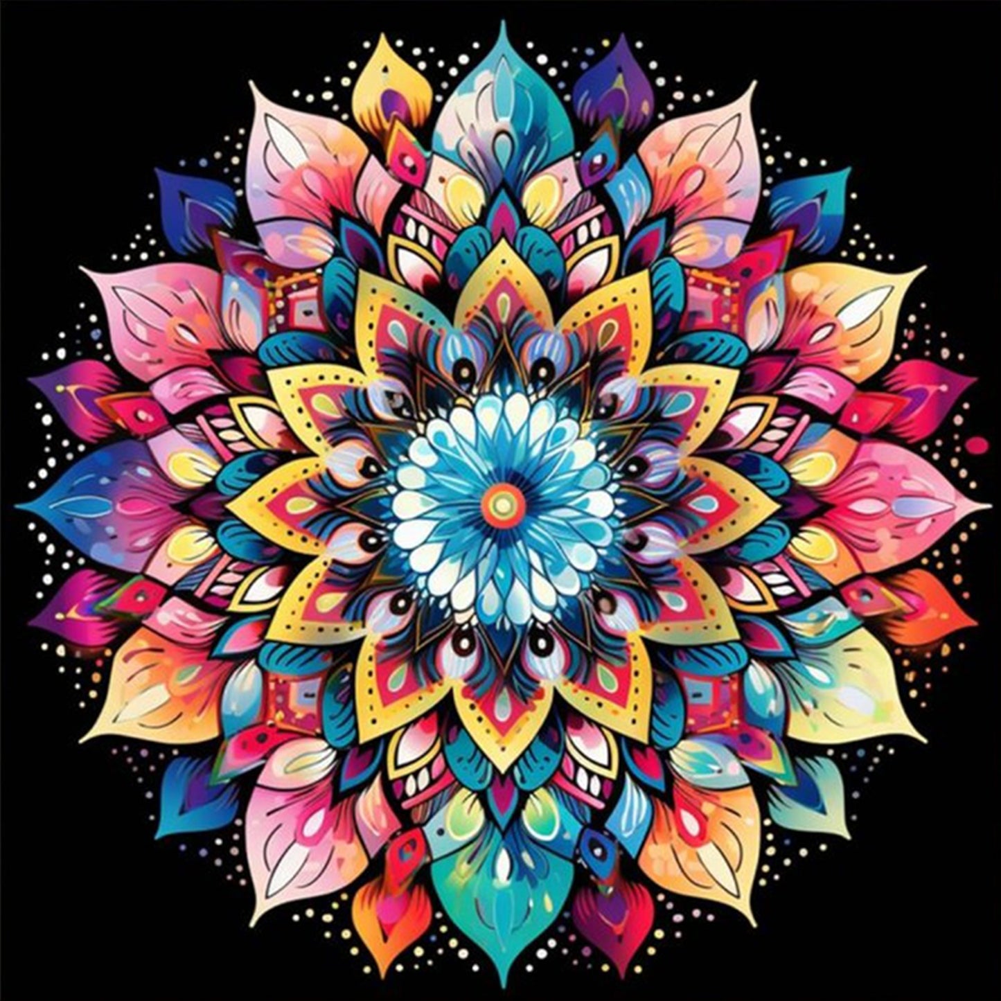 Mandala - Full 11CT Stamped Cross Stitch 40x40CM - Yishu