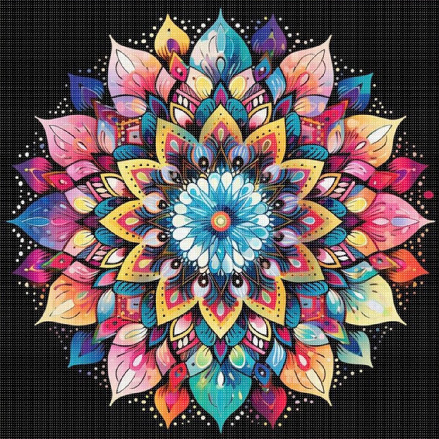 Mandala - Full 11CT Stamped Cross Stitch 40x40CM - Yishu