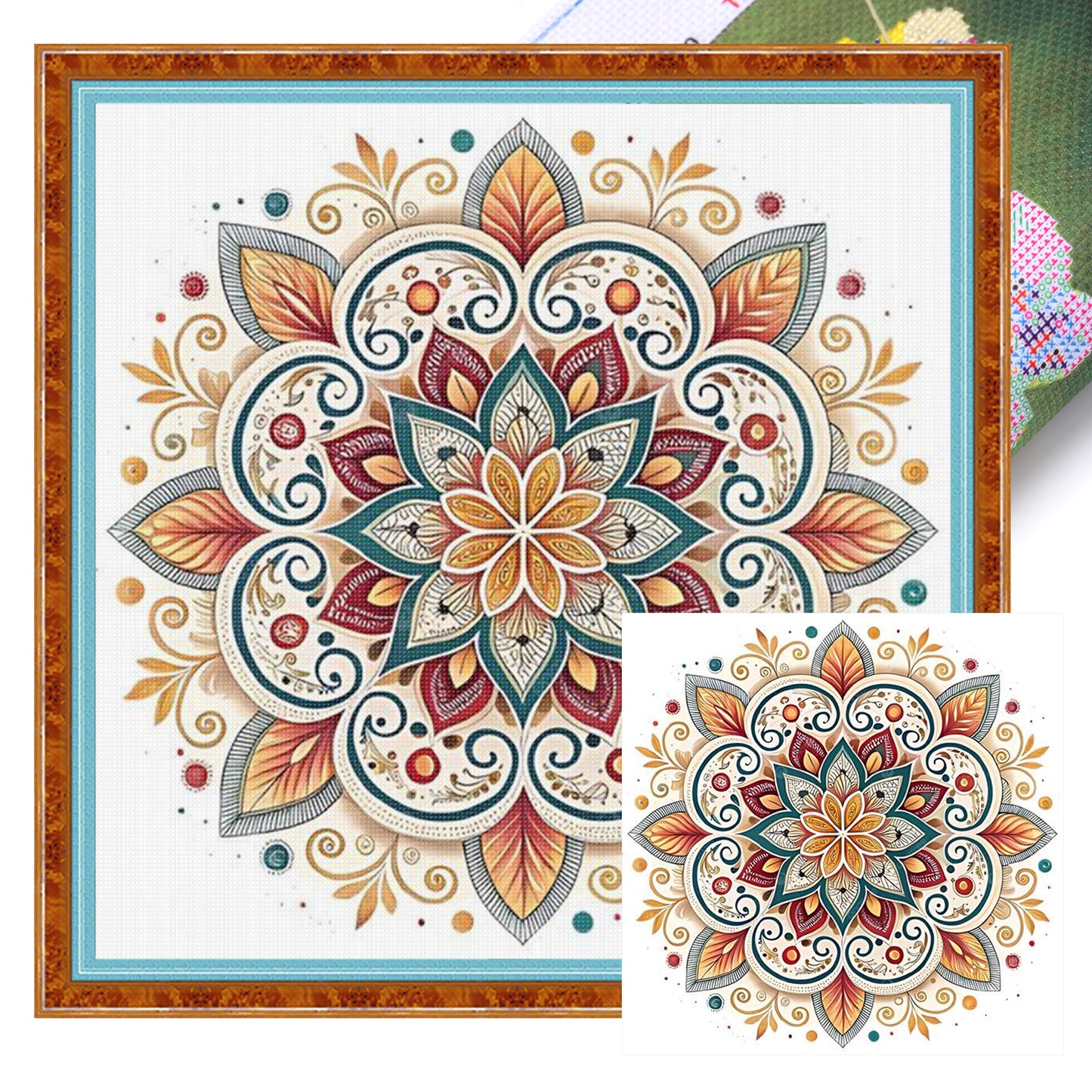 Mandala - Full 11CT Stamped Cross Stitch 40x40CM - Yishu