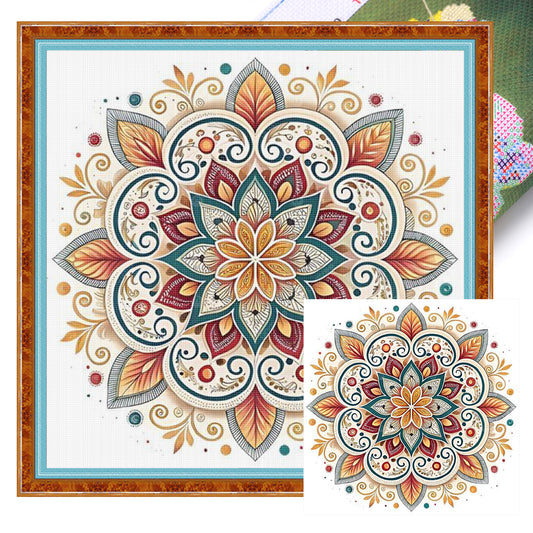 Mandala - Full 11CT Stamped Cross Stitch 40x40CM - Yishu