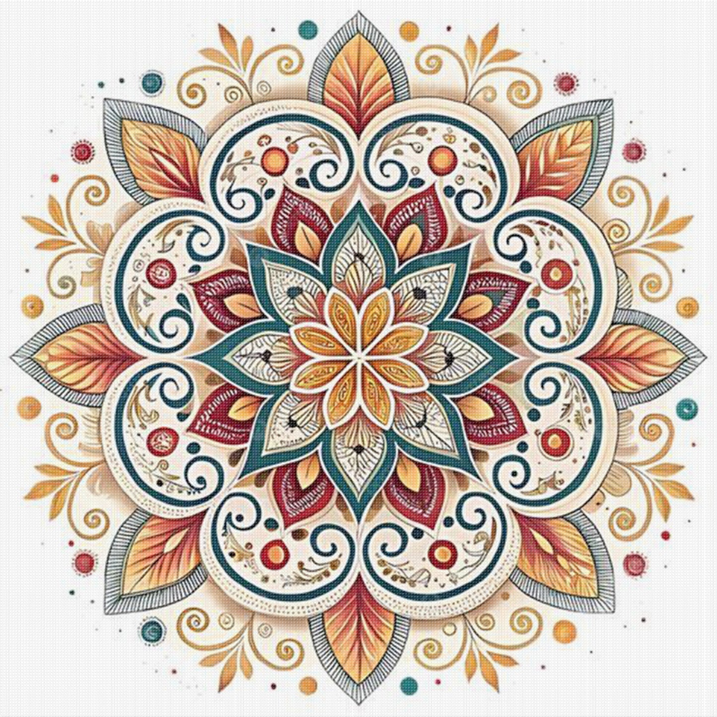 Mandala - Full 11CT Stamped Cross Stitch 40x40CM - Yishu
