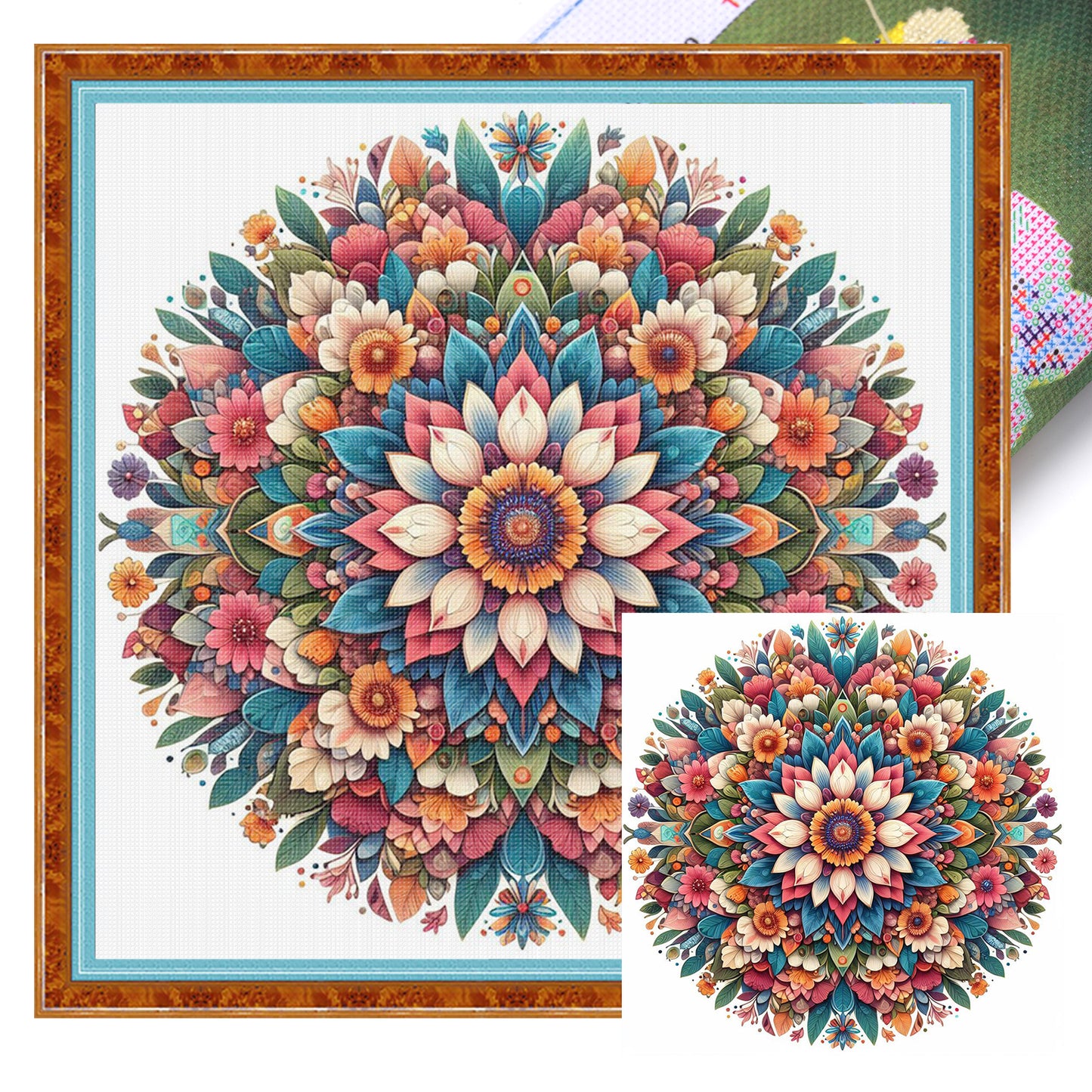 Mandala - Full 11CT Stamped Cross Stitch 40x40CM - Yishu