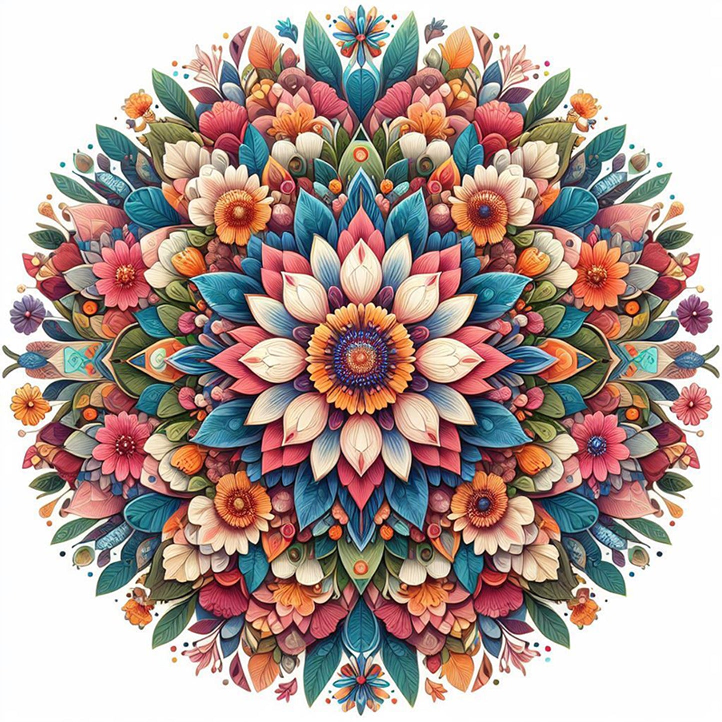 Mandala - Full 11CT Stamped Cross Stitch 40x40CM - Yishu