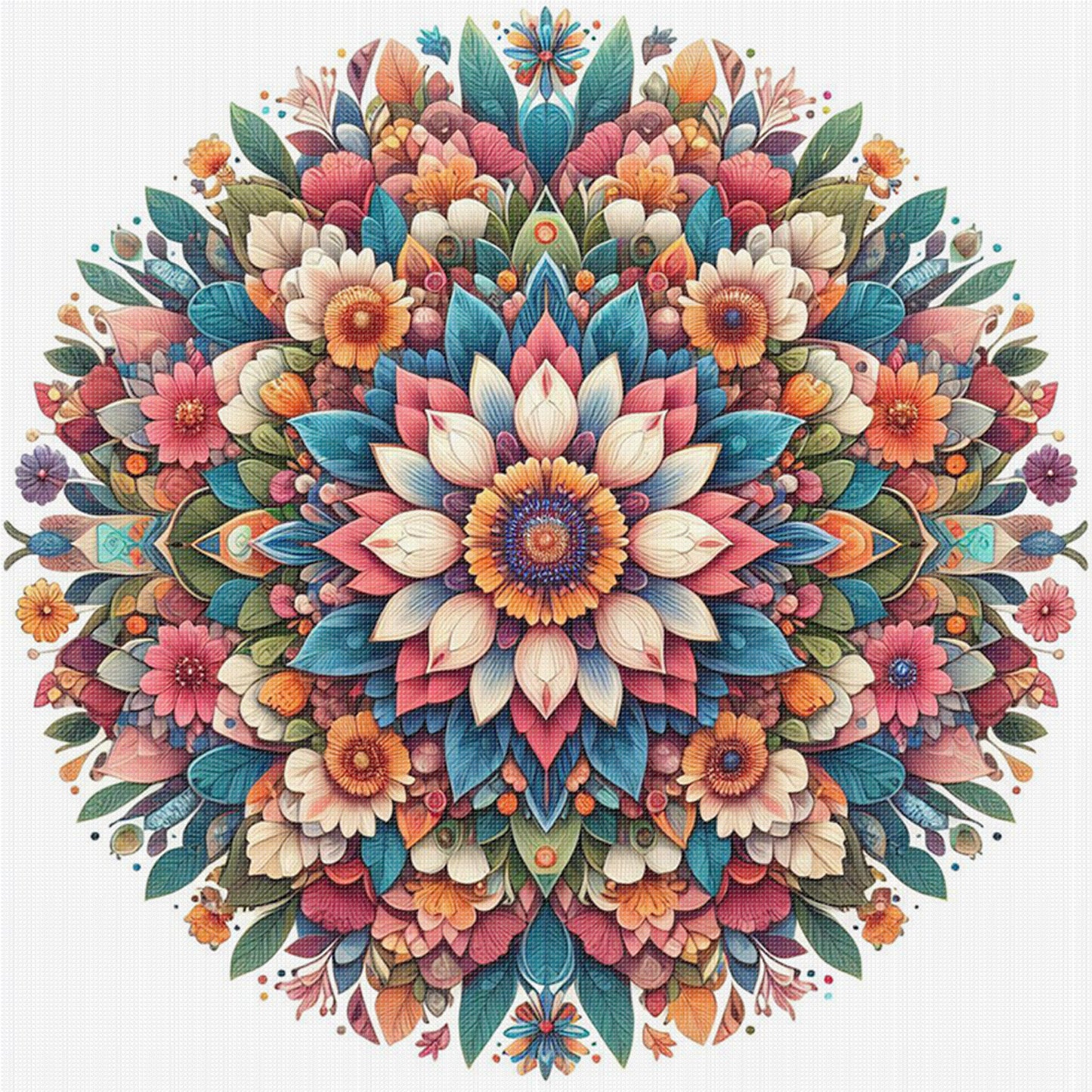 Mandala - Full 11CT Stamped Cross Stitch 40x40CM - Yishu