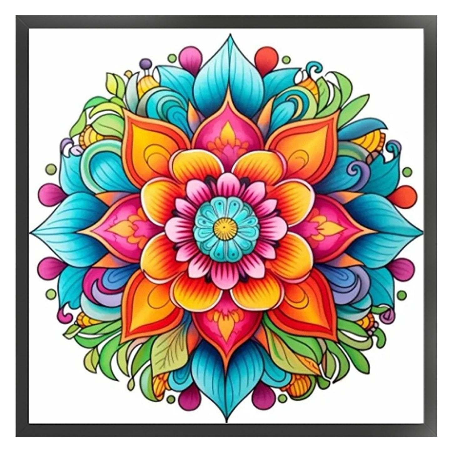 Mandala - Full 11CT Stamped Cross Stitch 40x40CM - Yishu