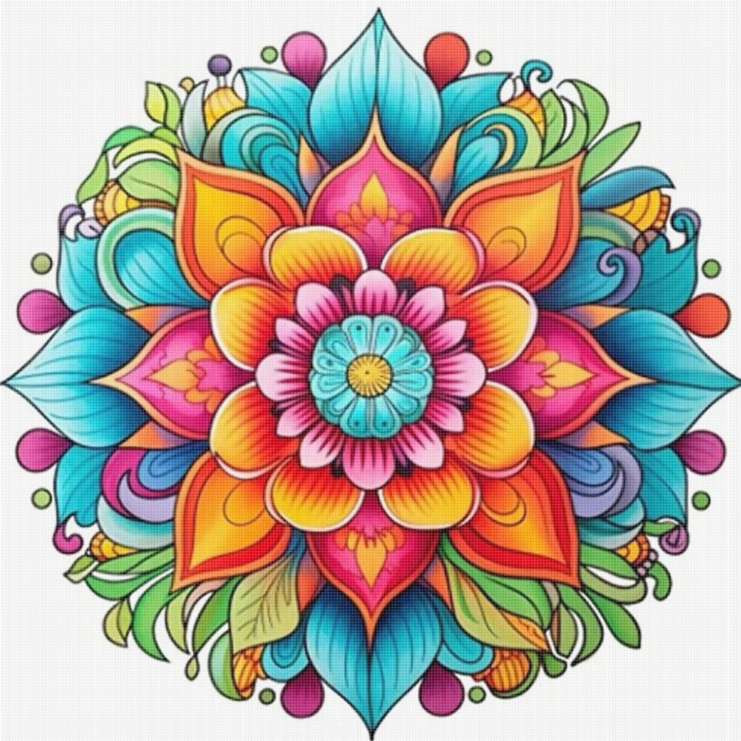 Mandala - Full 11CT Stamped Cross Stitch 40x40CM - Yishu