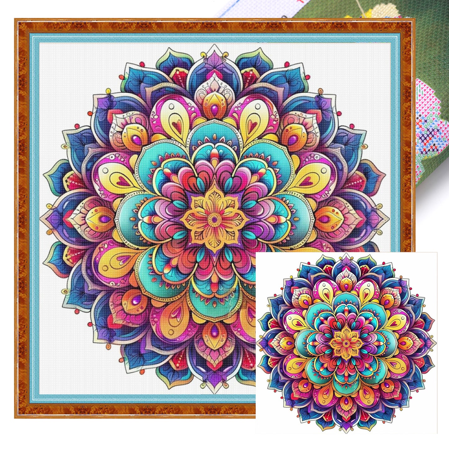 Mandala - Full 11CT Stamped Cross Stitch 40x40CM - Yishu
