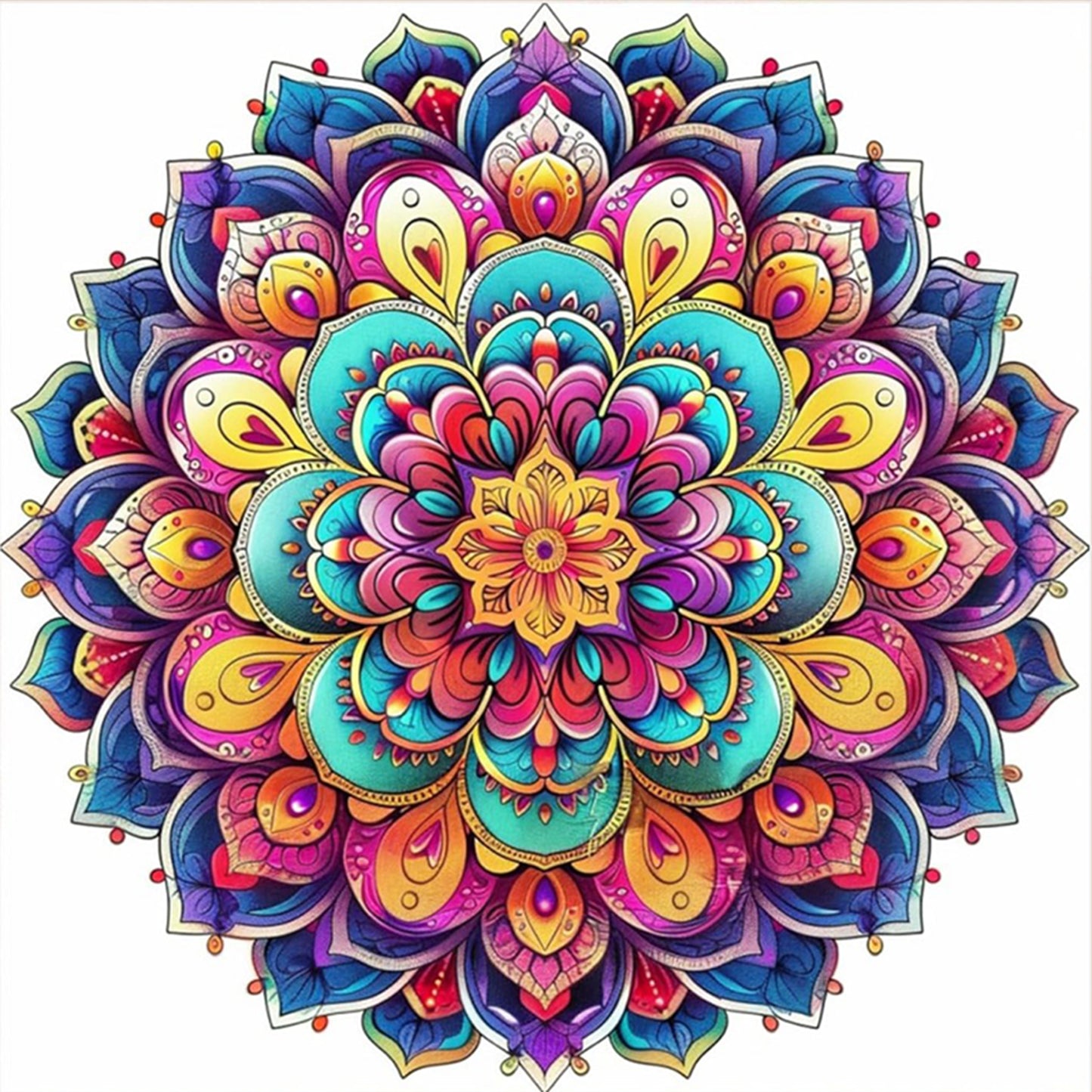 Mandala - Full 11CT Stamped Cross Stitch 40x40CM - Yishu