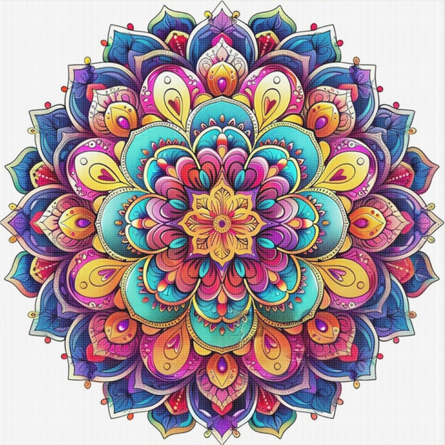 Mandala - Full 11CT Stamped Cross Stitch 40x40CM - Yishu