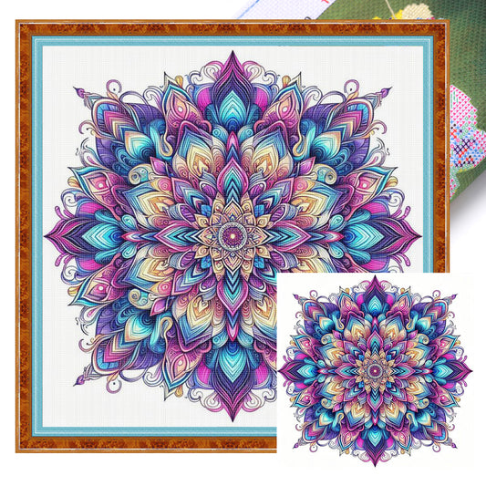 Mandala - Full 11CT Stamped Cross Stitch 40x40CM - Yishu