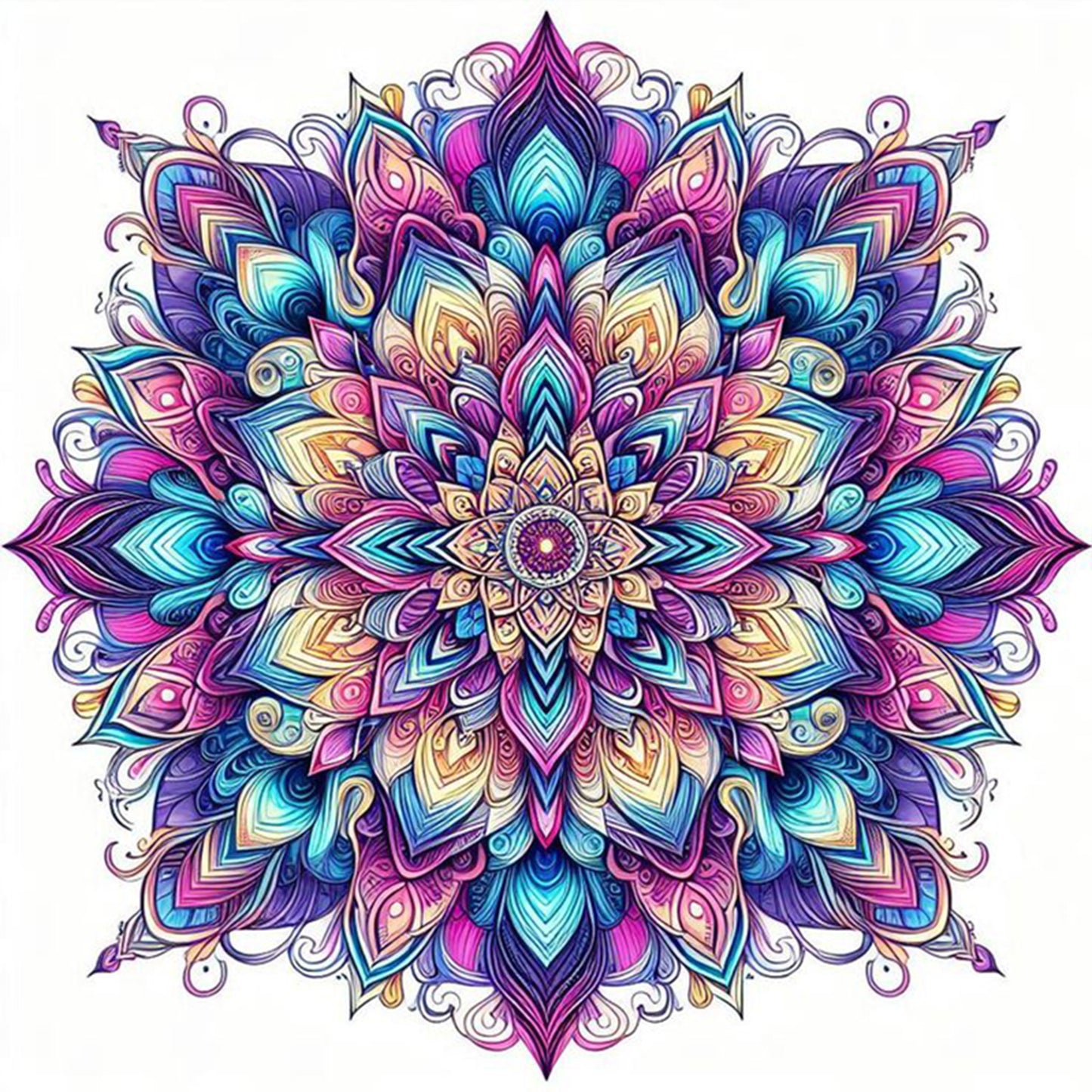 Mandala - Full 11CT Stamped Cross Stitch 40x40CM - Yishu