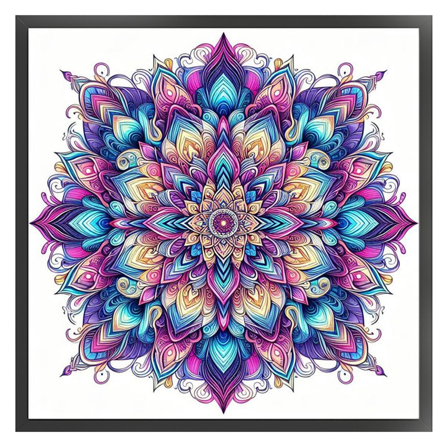 Mandala - Full 11CT Stamped Cross Stitch 40x40CM - Yishu