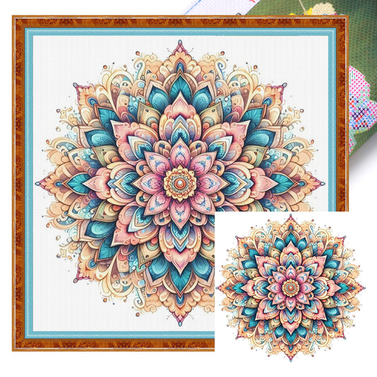 Mandala - Full 11CT Stamped Cross Stitch 40x40CM - Yishu