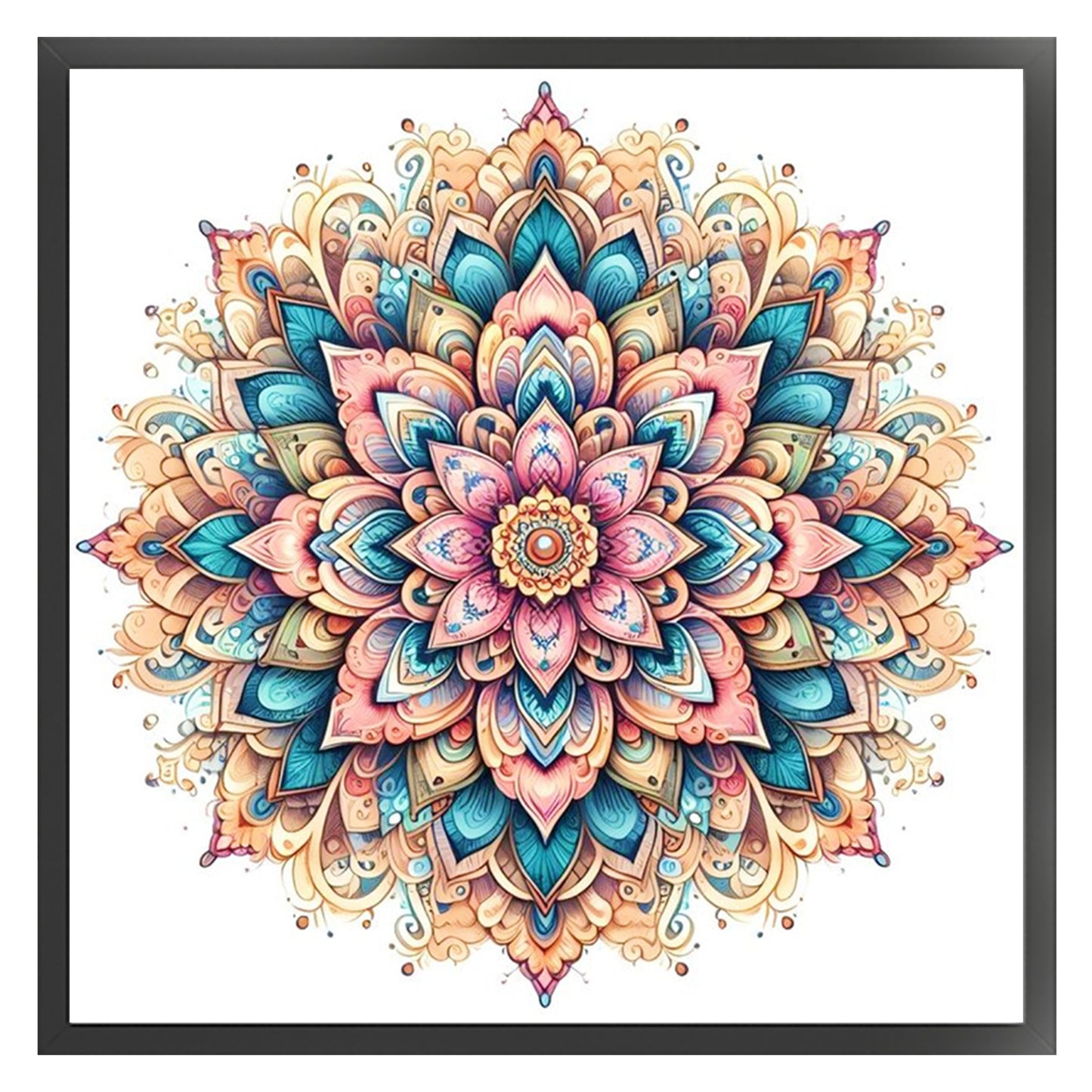 Mandala - Full 11CT Stamped Cross Stitch 40x40CM - Yishu