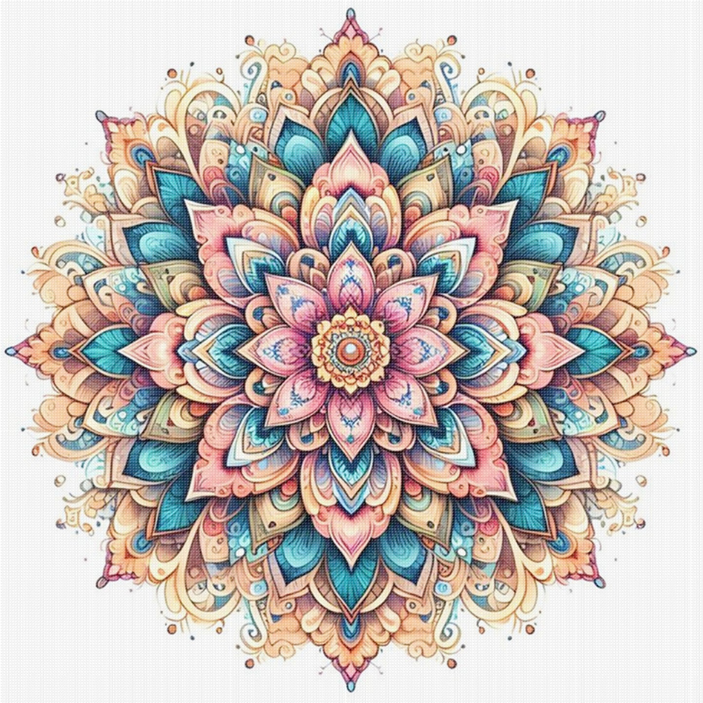 Mandala - Full 11CT Stamped Cross Stitch 40x40CM - Yishu