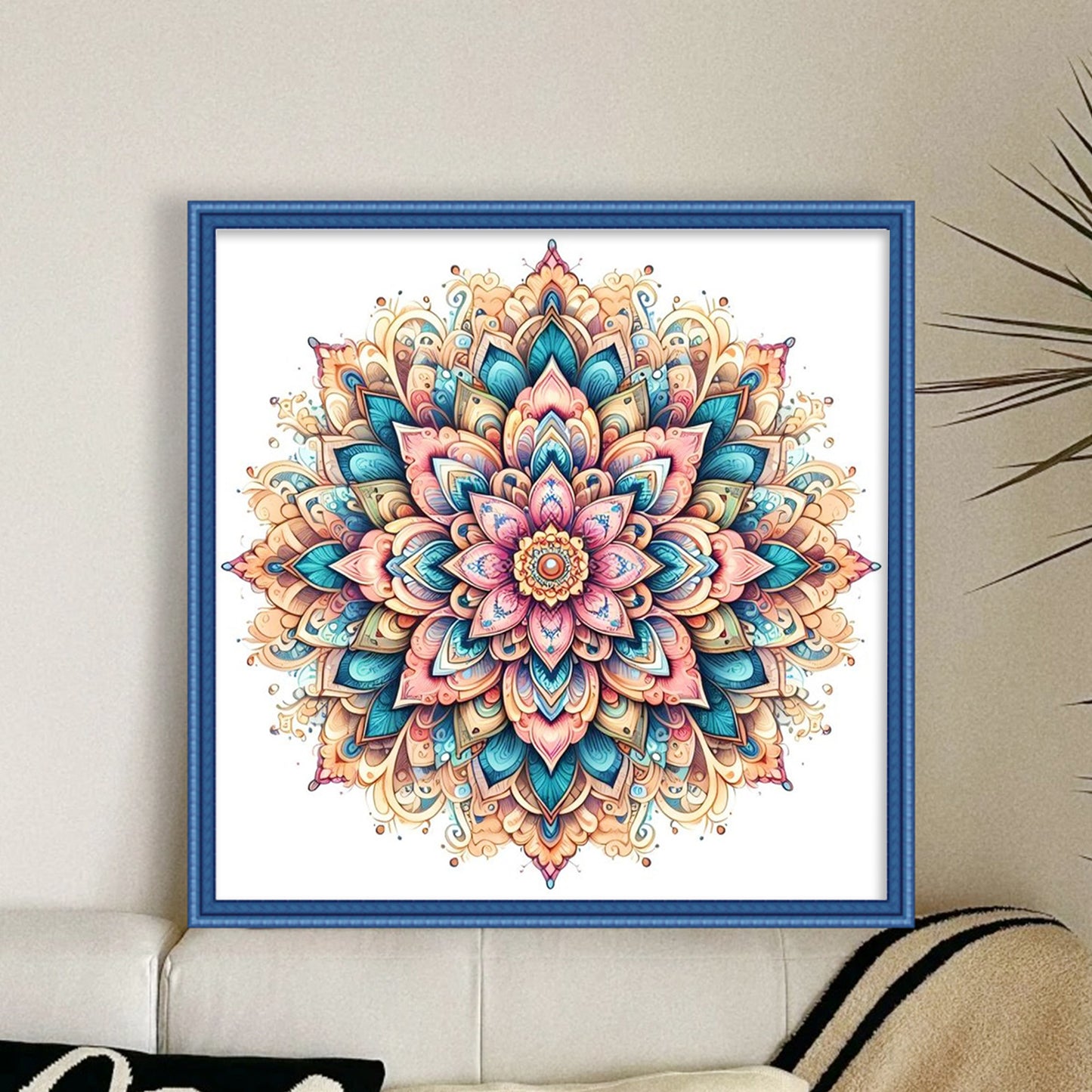 Mandala - Full 11CT Stamped Cross Stitch 40x40CM - Yishu