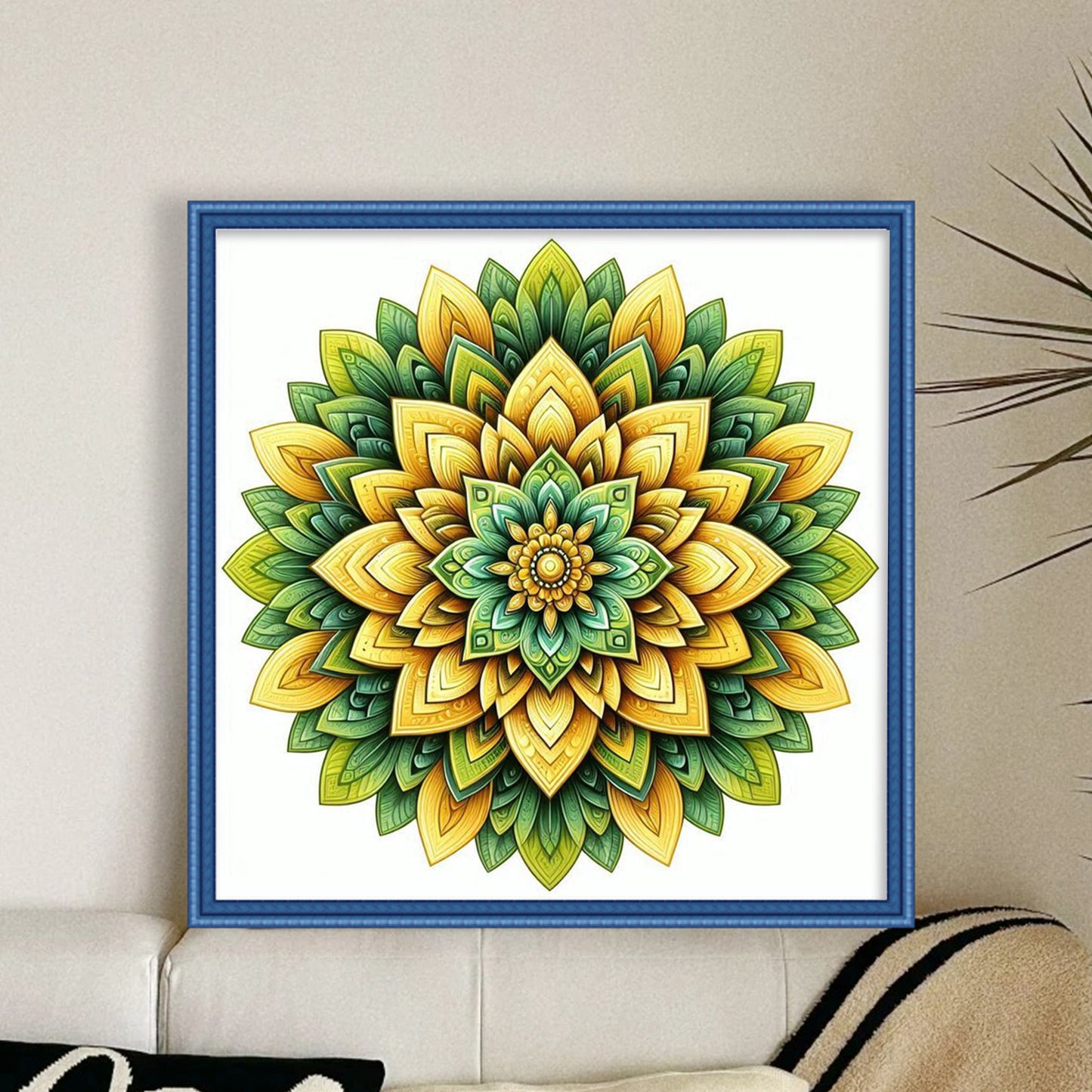 Mandala - Full 11CT Stamped Cross Stitch 40x40CM - Yishu