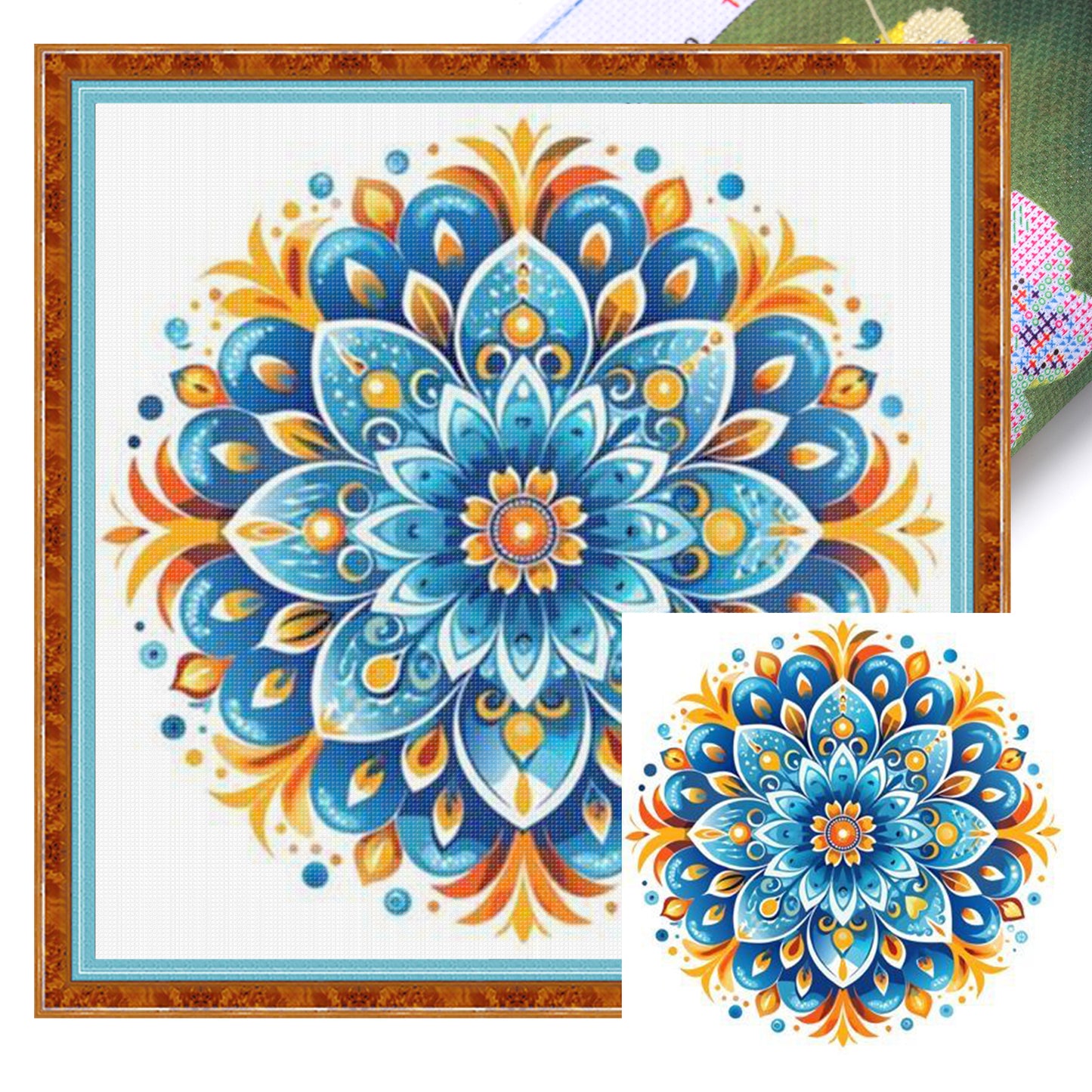 Mandala - Full 11CT Stamped Cross Stitch 40x40CM - Yishu