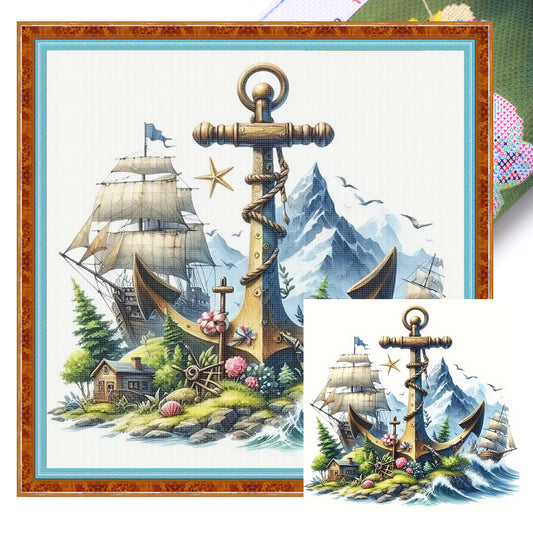 Anchor - Full 11CT Stamped Cross Stitch 40x40CM - Yishu
