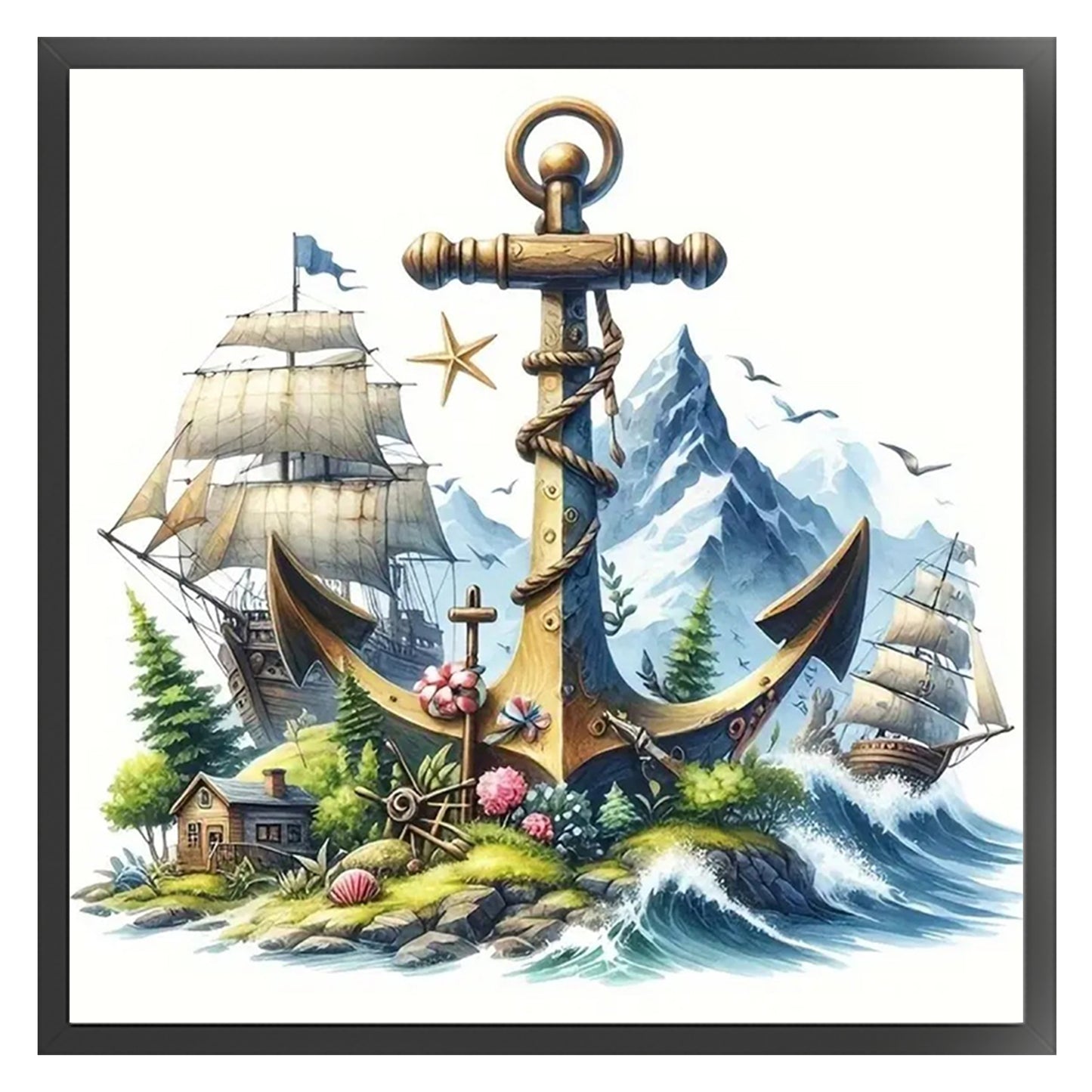 Anchor - Full 11CT Stamped Cross Stitch 40x40CM - Yishu