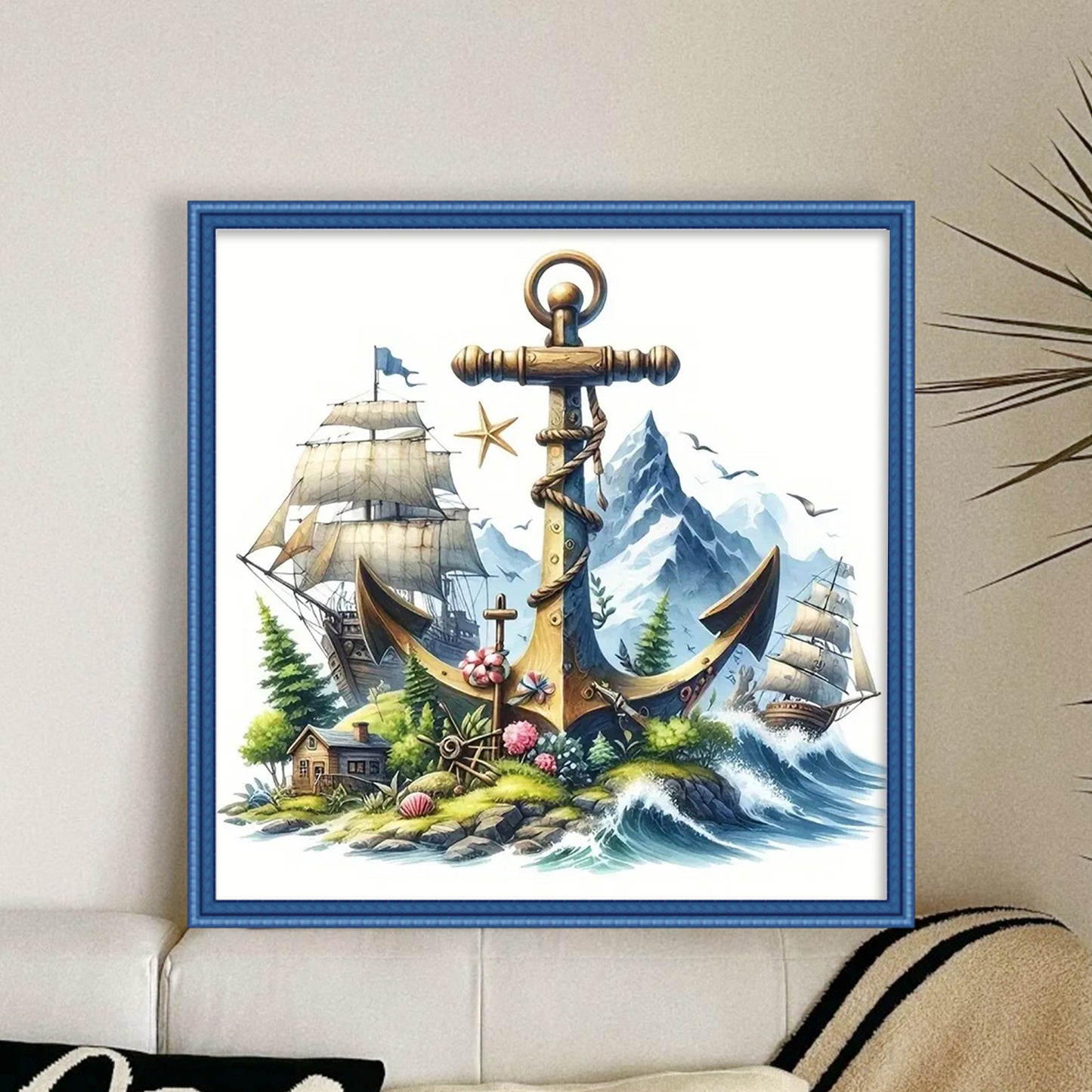 Anchor - Full 11CT Stamped Cross Stitch 40x40CM - Yishu
