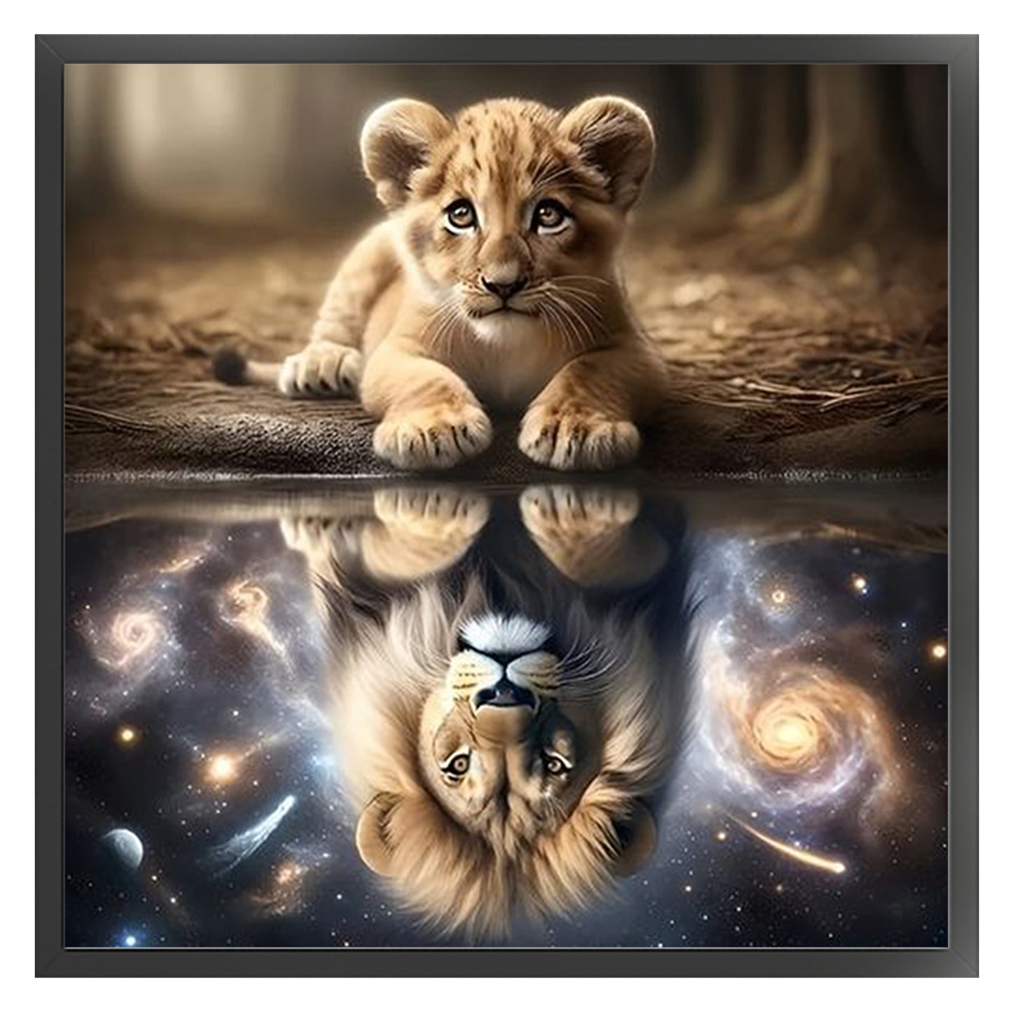 Lion - Full 11CT Stamped Cross Stitch 40x40CM - Yishu