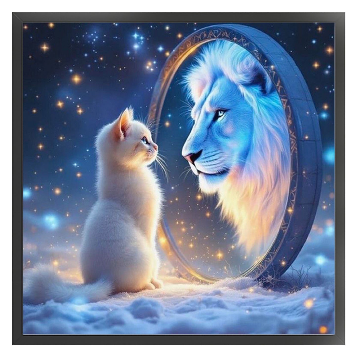 Cat - Full 11CT Stamped Cross Stitch 40x40CM - Yishu