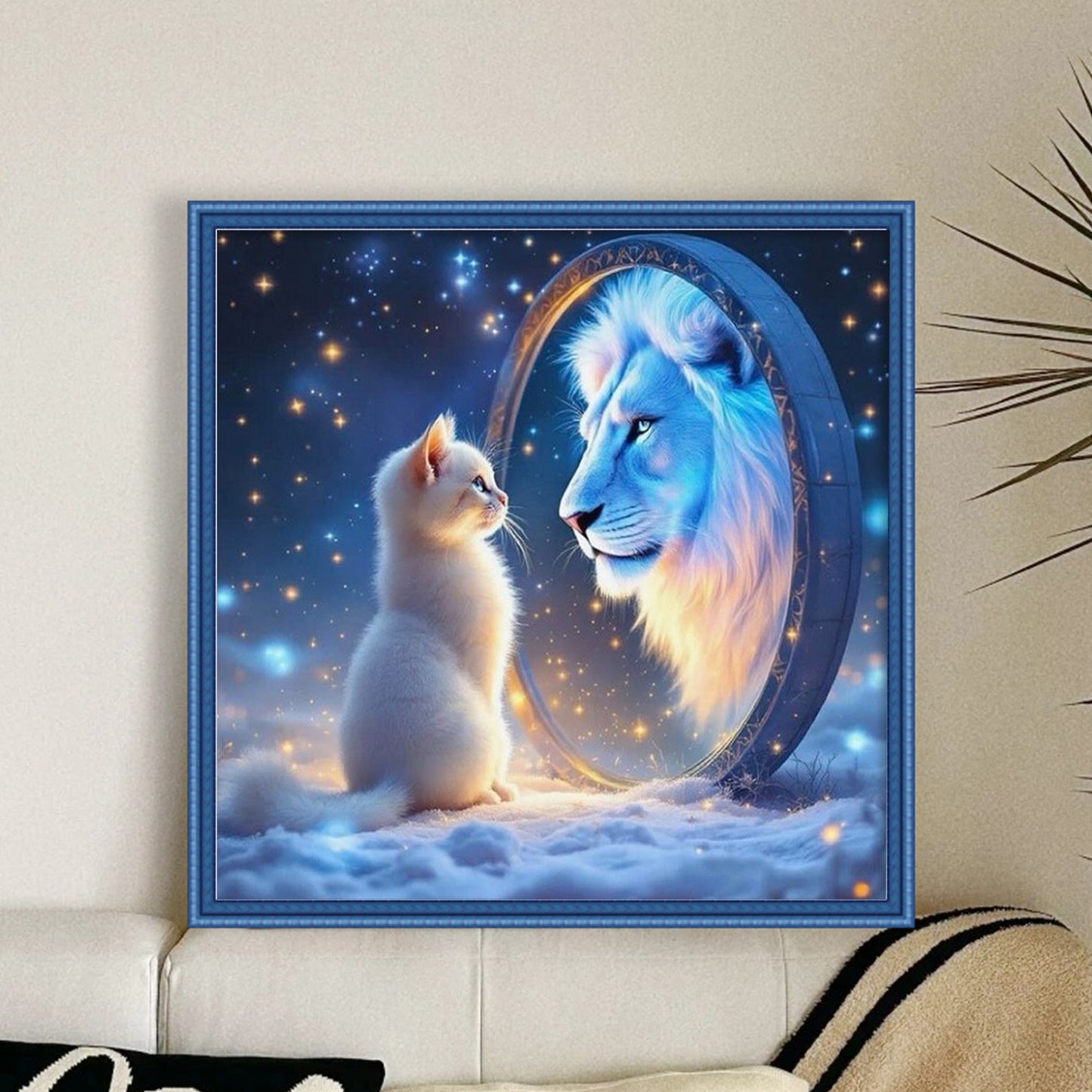 Cat - Full 11CT Stamped Cross Stitch 40x40CM - Yishu