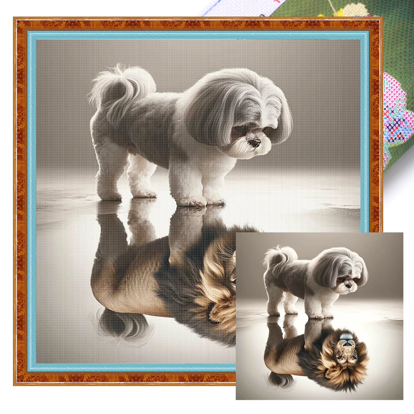 Dog - Full 11CT Stamped Cross Stitch 40x40CM - Yishu