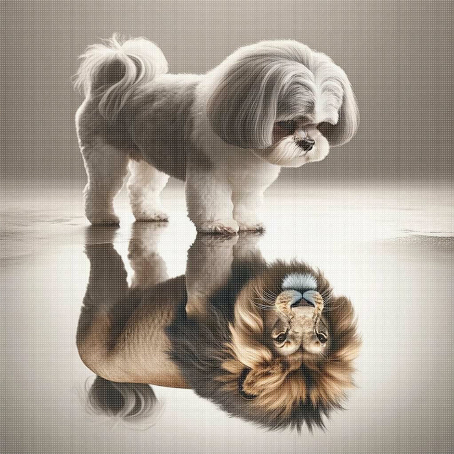 Dog - Full 11CT Stamped Cross Stitch 40x40CM - Yishu