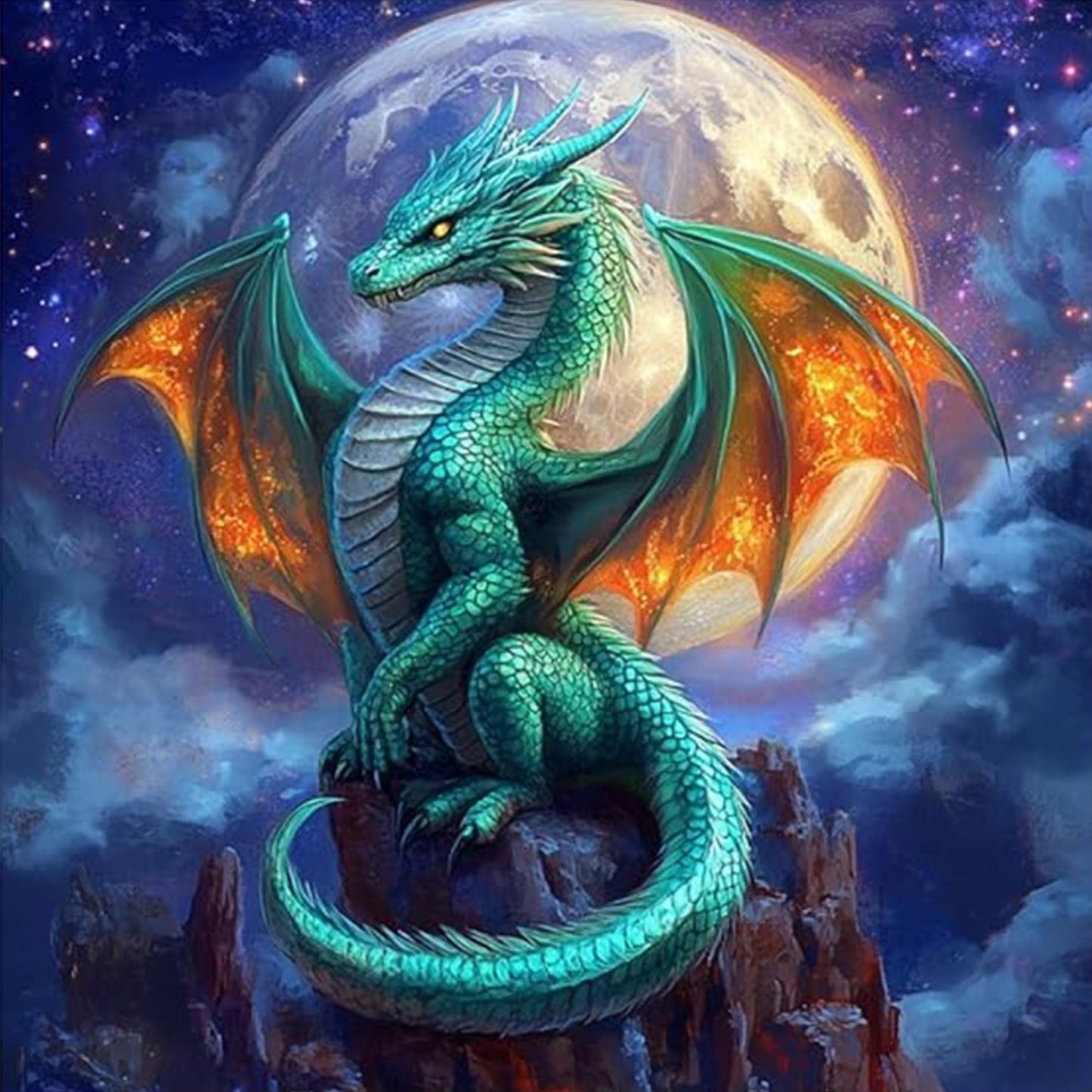 Dragon - Full 11CT Stamped Cross Stitch 40x40CM - Yishu