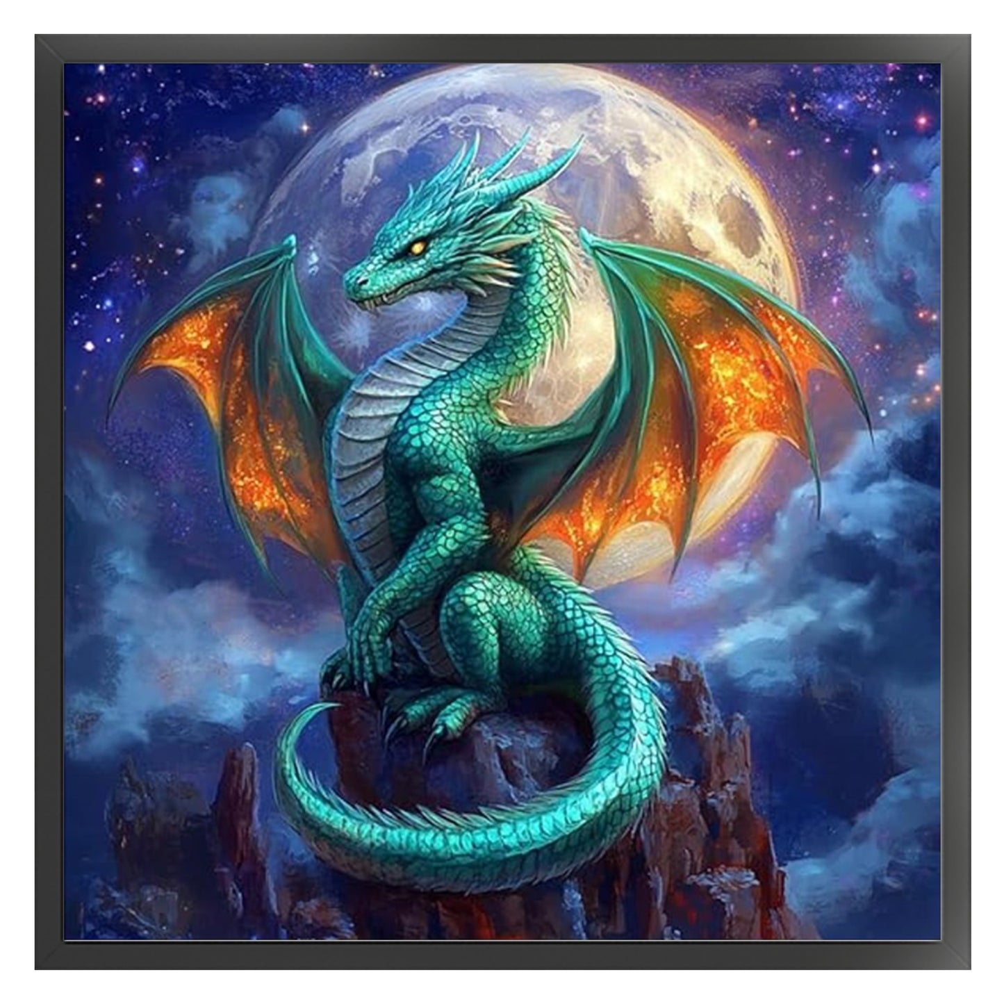 Dragon - Full 11CT Stamped Cross Stitch 40x40CM - Yishu