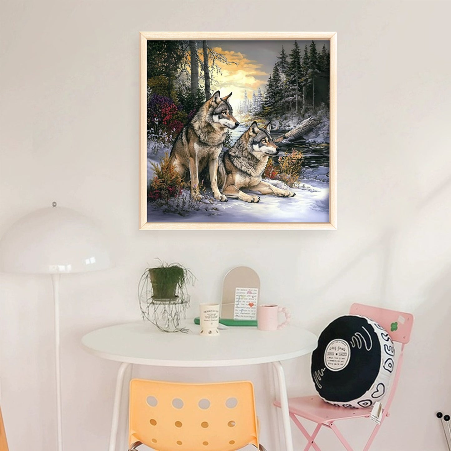 Wolf - Full 11CT Stamped Cross Stitch 40x40CM - Yishu